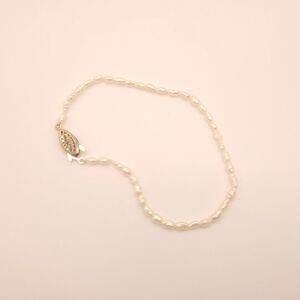 Fresh Water "Burlesque" Pearl Necklace with Gold Accents